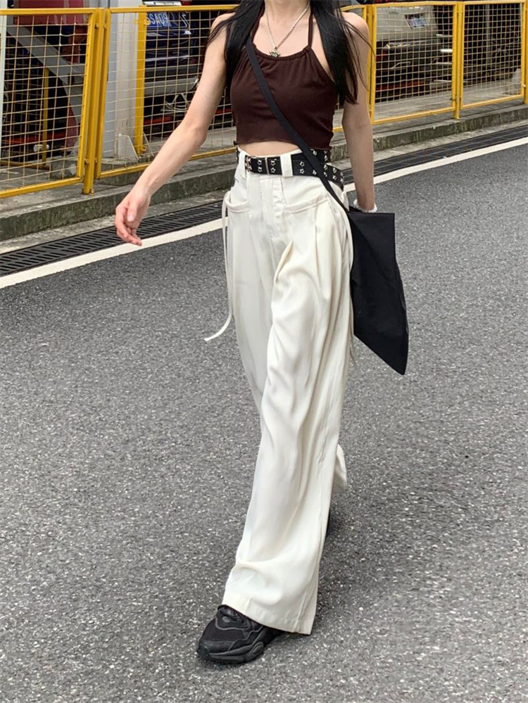 ベージュパンツ ベージュ ワイド カーゴパンツ シンプル ストレート