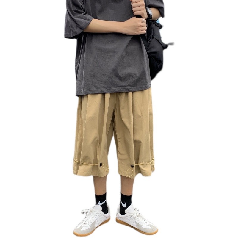 ベージュパンツ ベージュ カーゴ ハーフパンツ メンズ ワイドシルエット