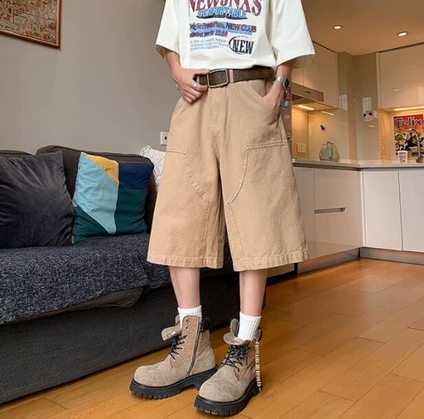 ベージュパンツ メンズ夏用ベージュカーゴハーフパンツ