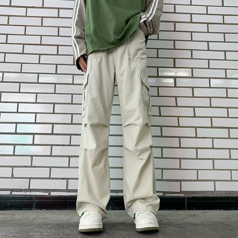 ベージュパンツ ベージュパンツ ゆったり実用的ポケットパンツ