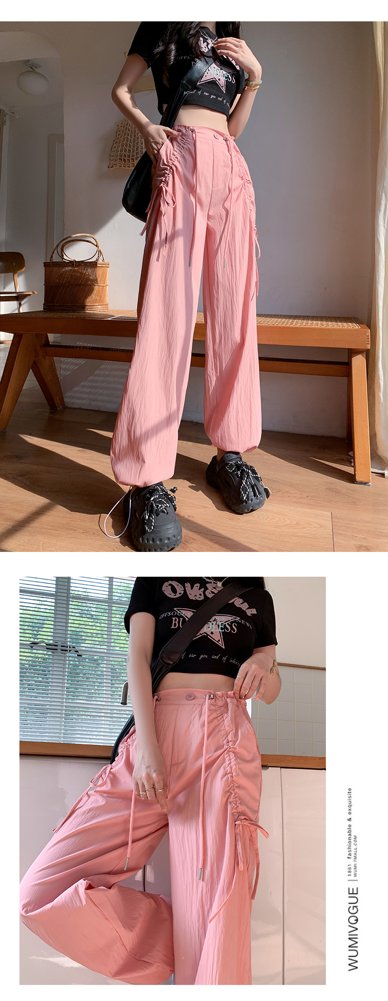 ベージュパンツ レディース ベージュ カーゴパンツ ワイド ズボン 体型カバー