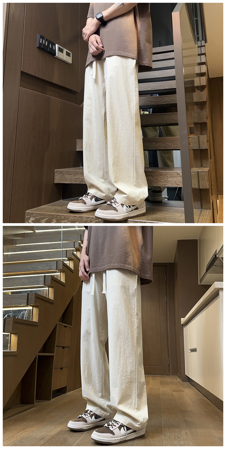 ベージュパンツ なめらか風合いリラックスパンツ
