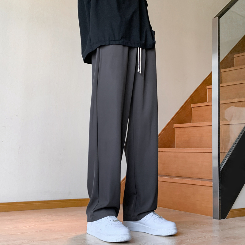 ベージュパンツ ベージュパンツ ゆったり楽ちん紐付きワイドパンツ