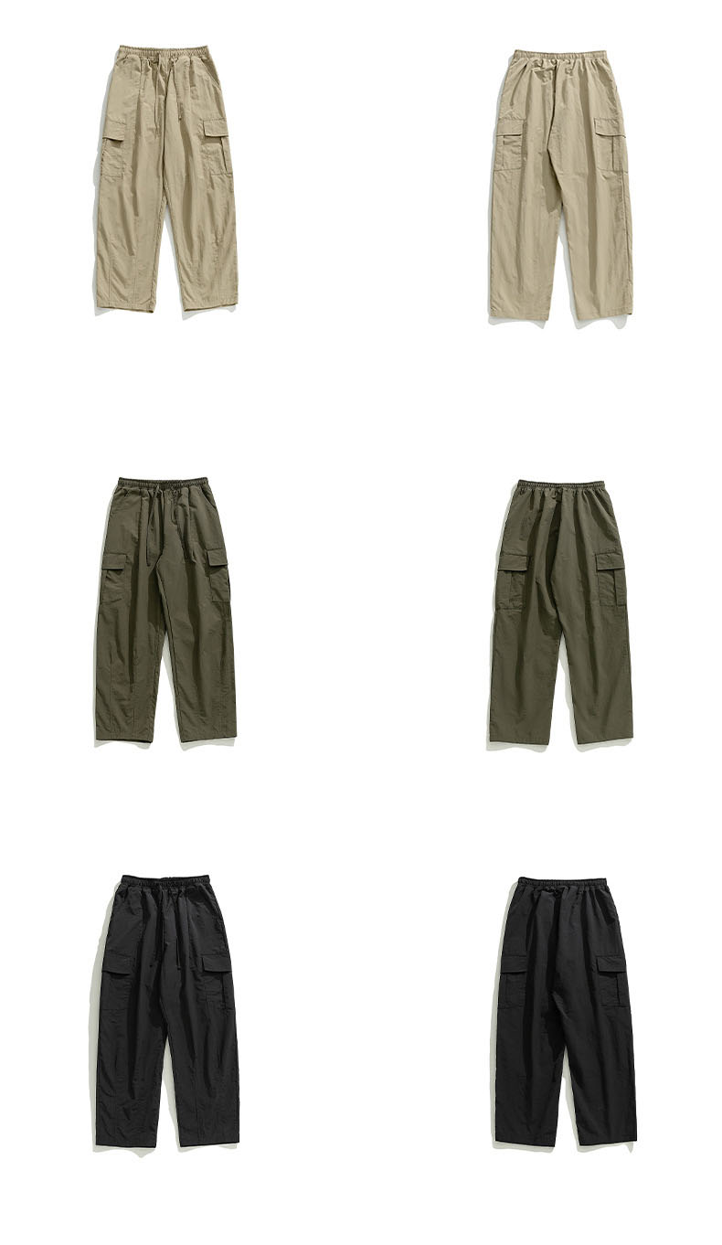 ベージュパンツ 男女兼用 ワイドカーゴパンツ ベージュ 春夏