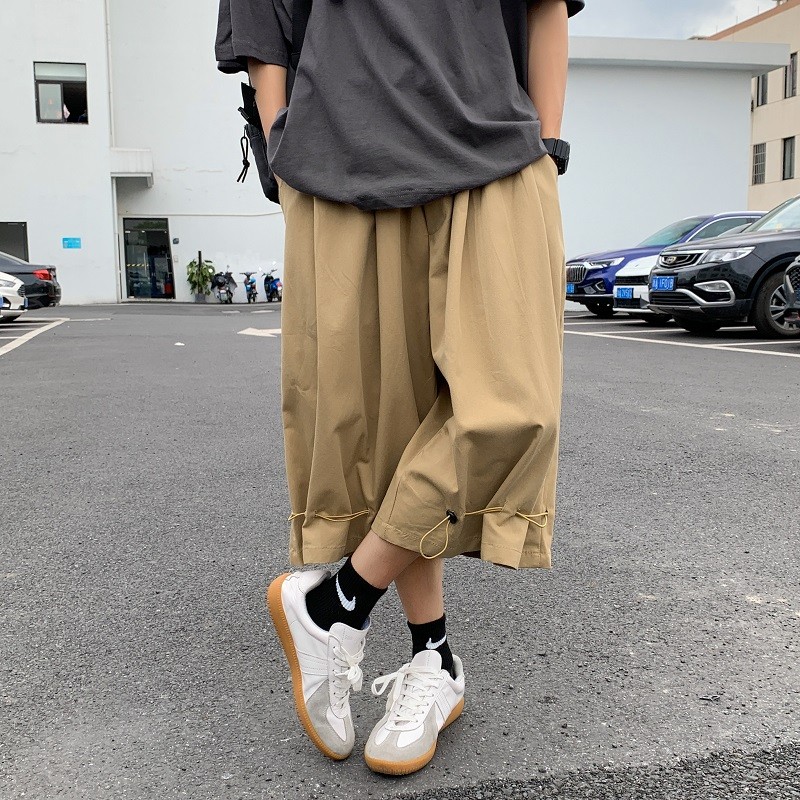 ベージュパンツ ベージュ カーゴ ハーフパンツ メンズ ワイドシルエット