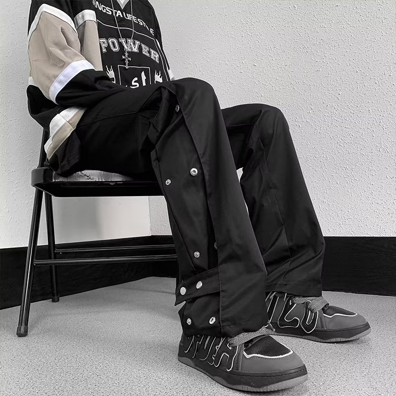 ベージュパンツ ベージュパンツ サイドスナップ ワイド カーゴパンツ