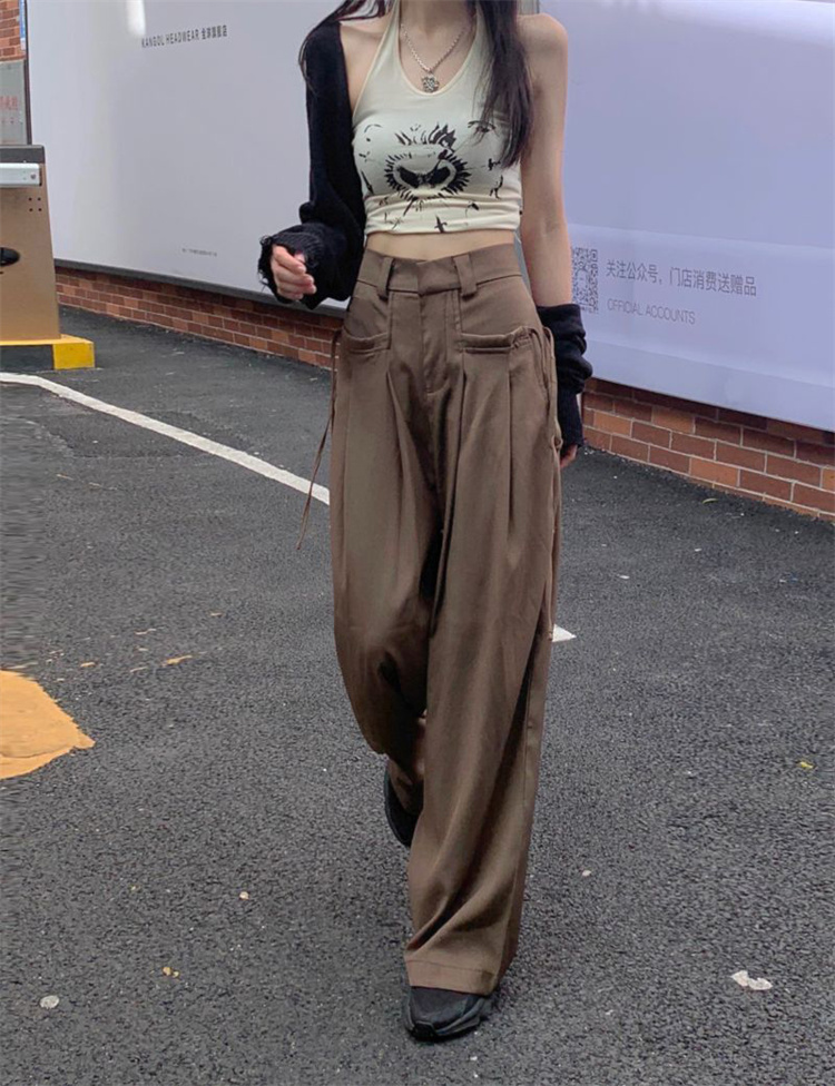 ベージュパンツ ベージュ ワイド カーゴパンツ シンプル ストレート