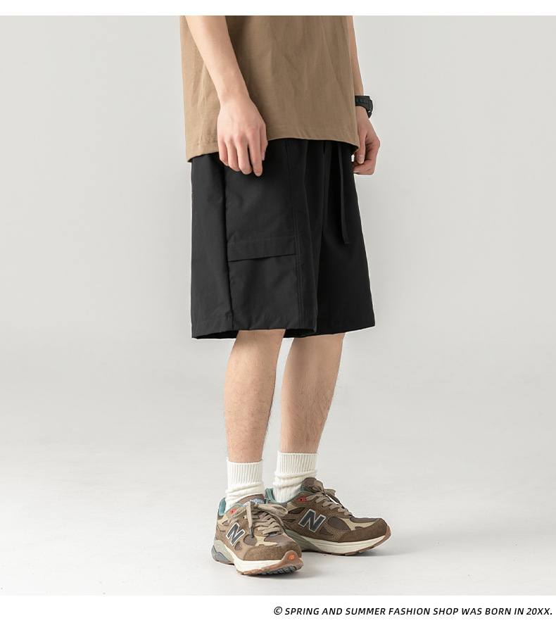 ベージュパンツ メンズ 夏新作 五分丈 作業風 短パン カーキ色 全2色