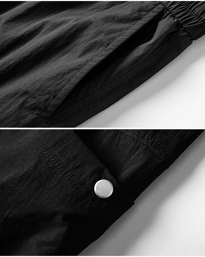 ベージュパンツ 男性用立体ポケットワイド五分丈カーゴパンツ