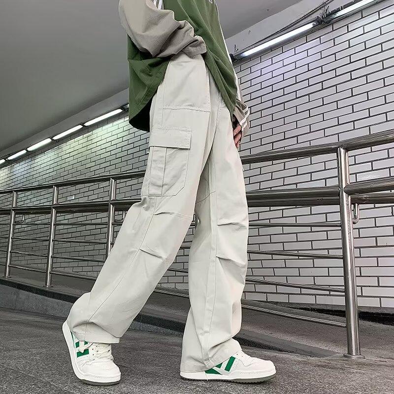 ベージュパンツ ベージュパンツ ゆったり実用的ポケットパンツ