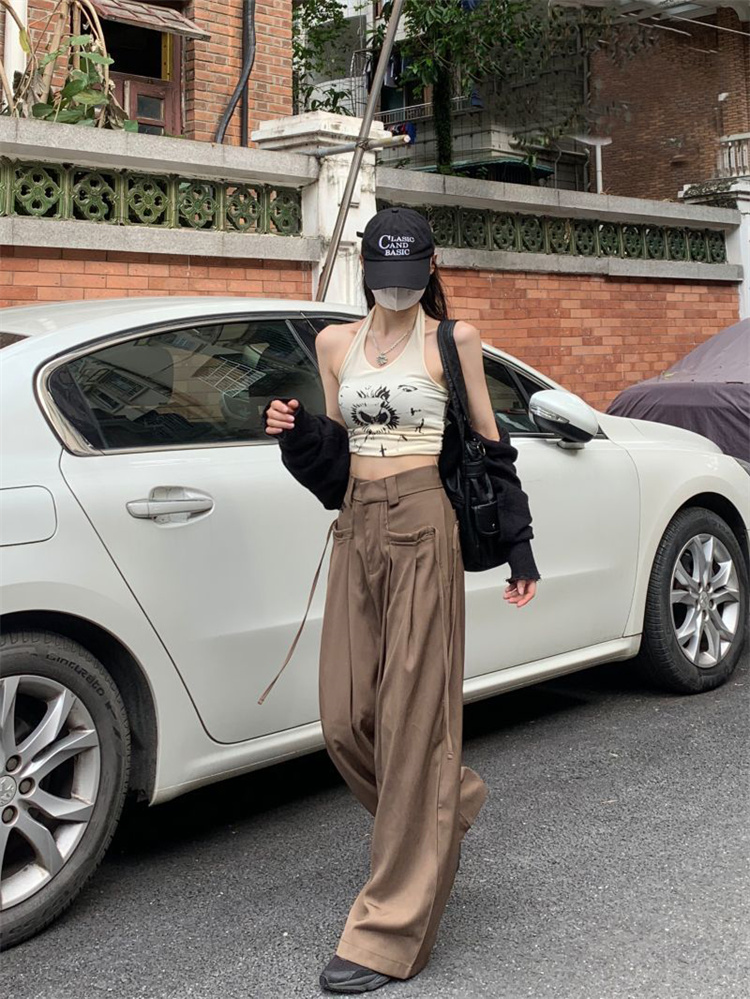 ベージュパンツ ベージュ ワイド カーゴパンツ シンプル ストレート