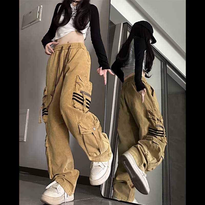 ベージュパンツ ベージュ カーゴパンツ ウエストゴム レディース ワークパンツ