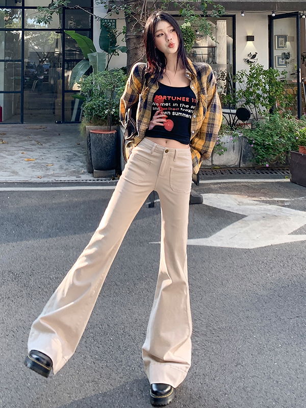 ベージュパンツ ベージュパンツ フレアシルエット ワイドパンツ
