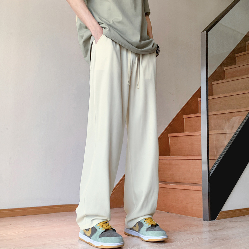 ベージュパンツ ベージュパンツ ゆったり楽ちん紐付きワイドパンツ