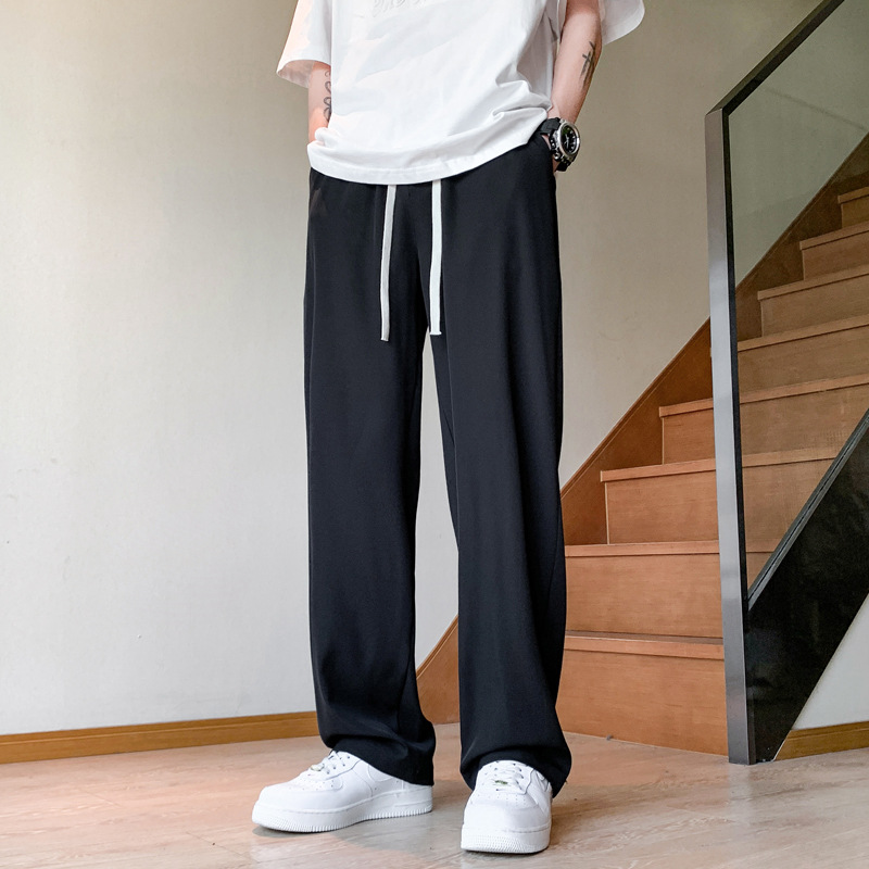 ベージュパンツ ベージュパンツ ゆったり楽ちん紐付きワイドパンツ