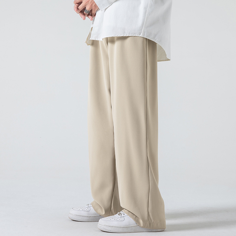 ベージュパンツ ベージュパンツ ゆったりドレープワイドスラックス