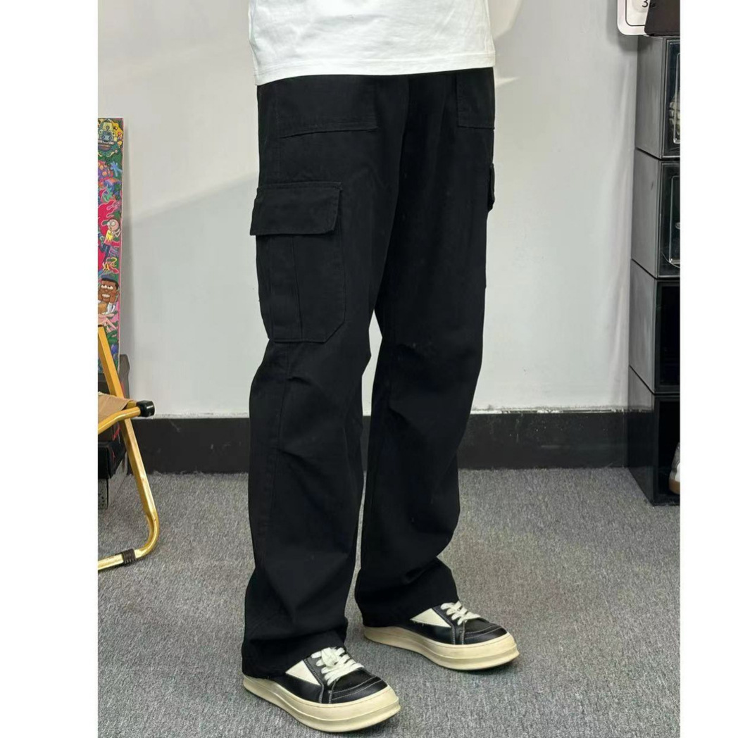 ベージュパンツ ベージュパンツ 実用的なポケット付きワイドパンツ