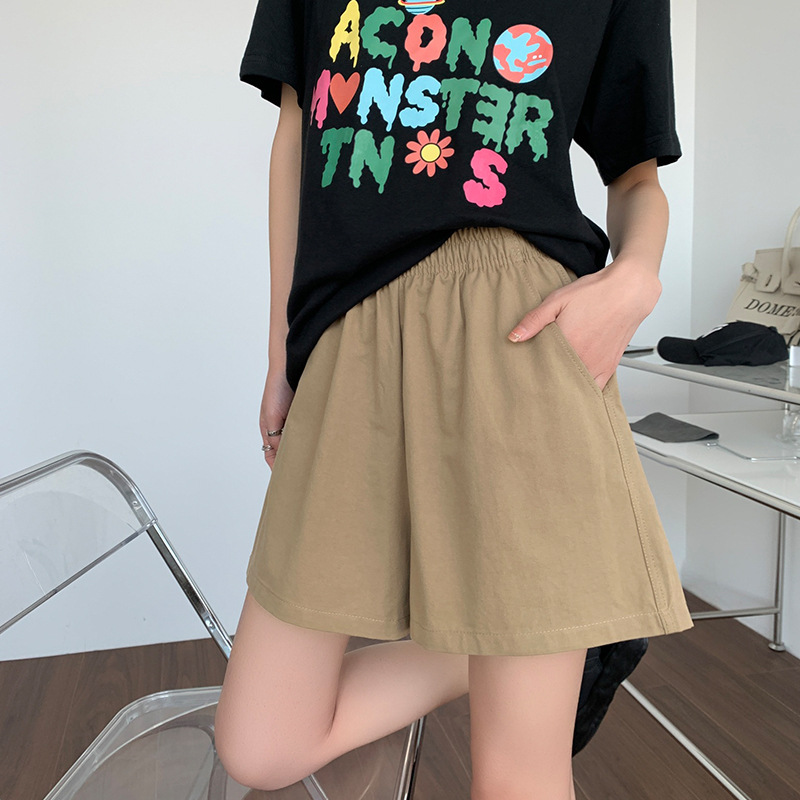 ベージュパンツ ベージュパンツ リラックスワイドハーフパンツ