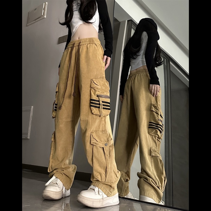 ベージュパンツ ベージュ カーゴパンツ ウエストゴム レディース ワークパンツ