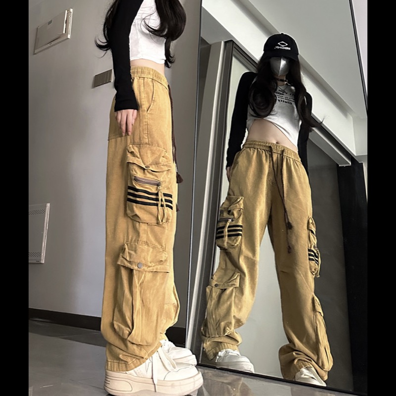 ベージュパンツ ベージュ カーゴパンツ ウエストゴム レディース ワークパンツ