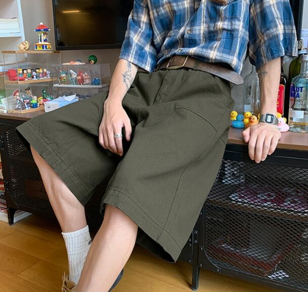 ベージュパンツ メンズ夏用ベージュカーゴハーフパンツ