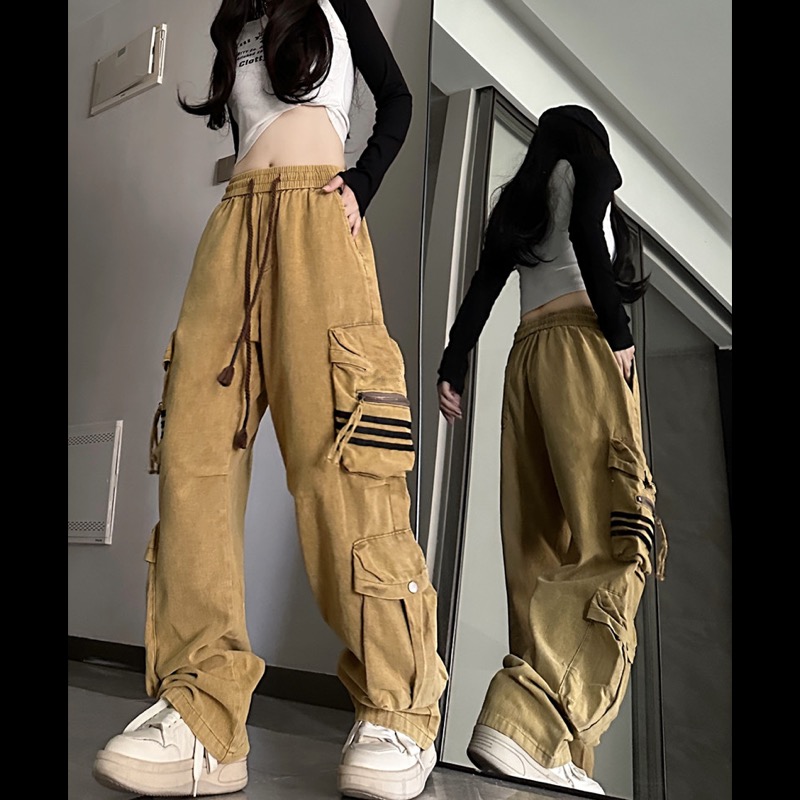 ベージュパンツ ベージュ カーゴパンツ ウエストゴム レディース ワークパンツ