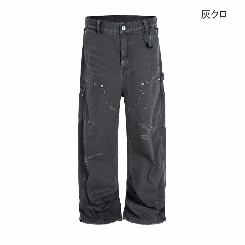 ベージュパンツ 男女兼用 ビンテージ風 ベージュカーゴパンツ ストリート系