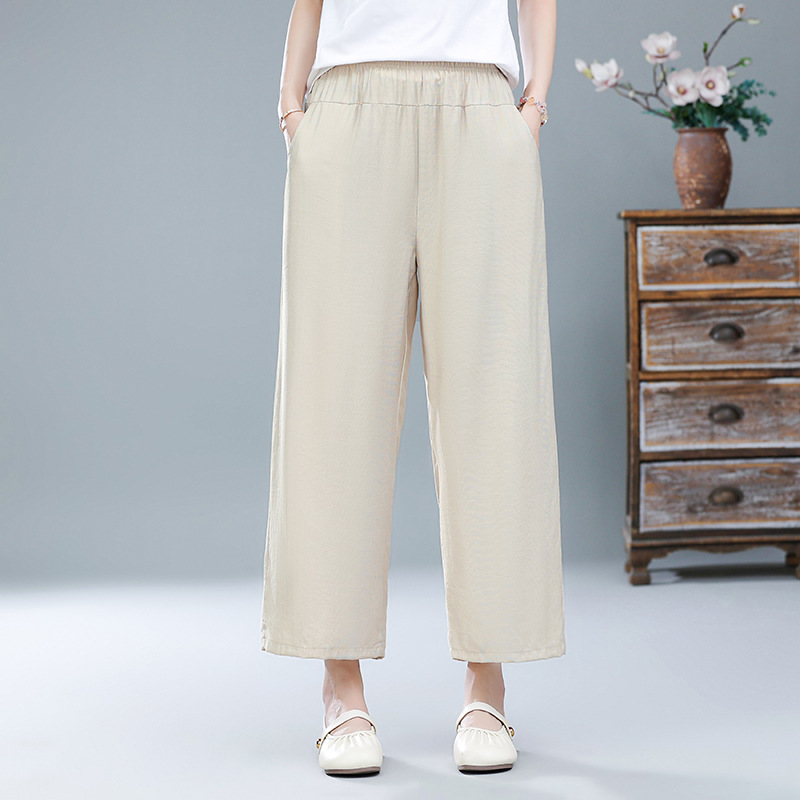 ベージュパンツ ベージュパンツ ゆったりワイドレッグチノパン
