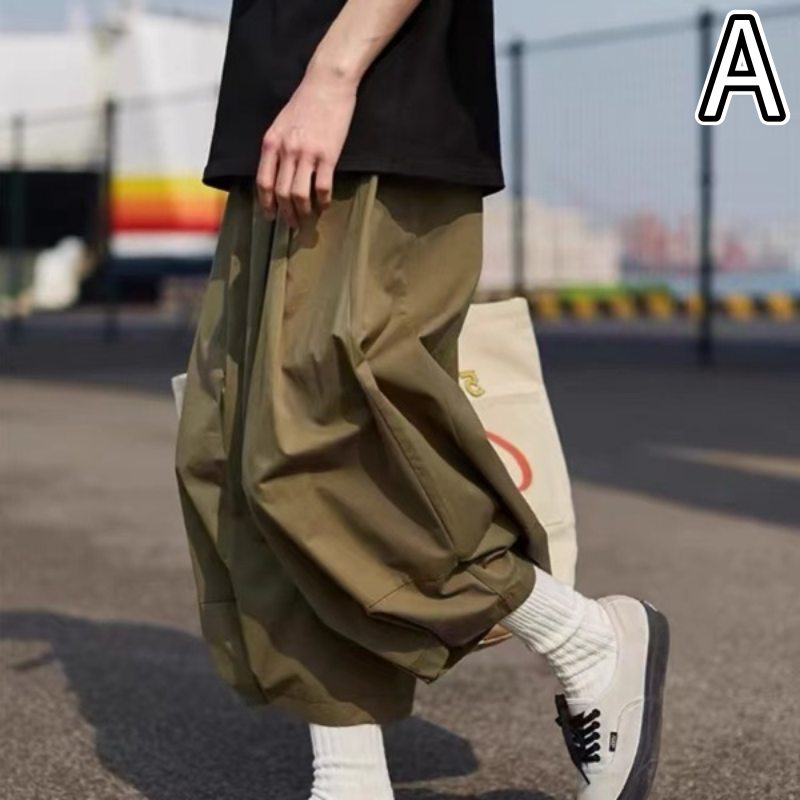 ベージュパンツ ベージュ七分丈ワークパンツ メンズ