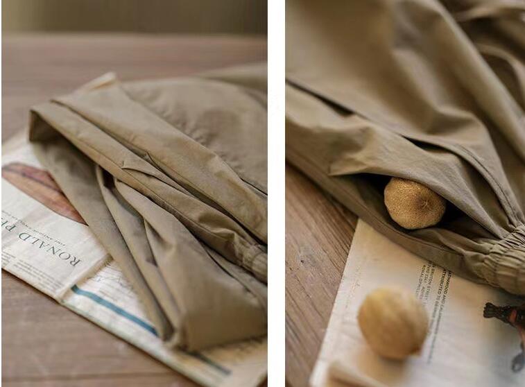 ベージュパンツ レディースハイウエストゆったりテーパードカーゴパンツ