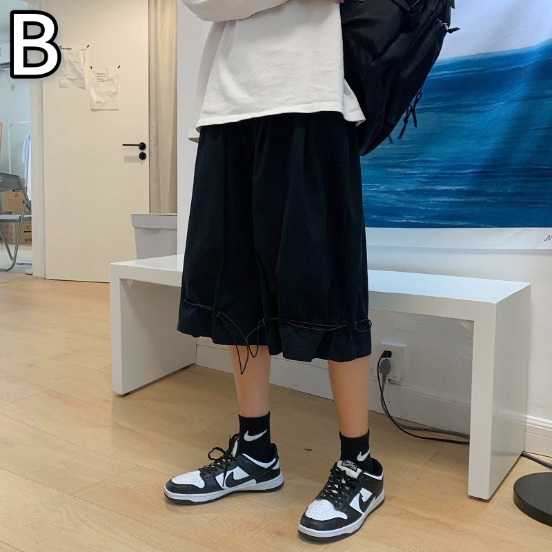 ベージュパンツ ベージュ カーゴ ハーフパンツ メンズ ワイドシルエット