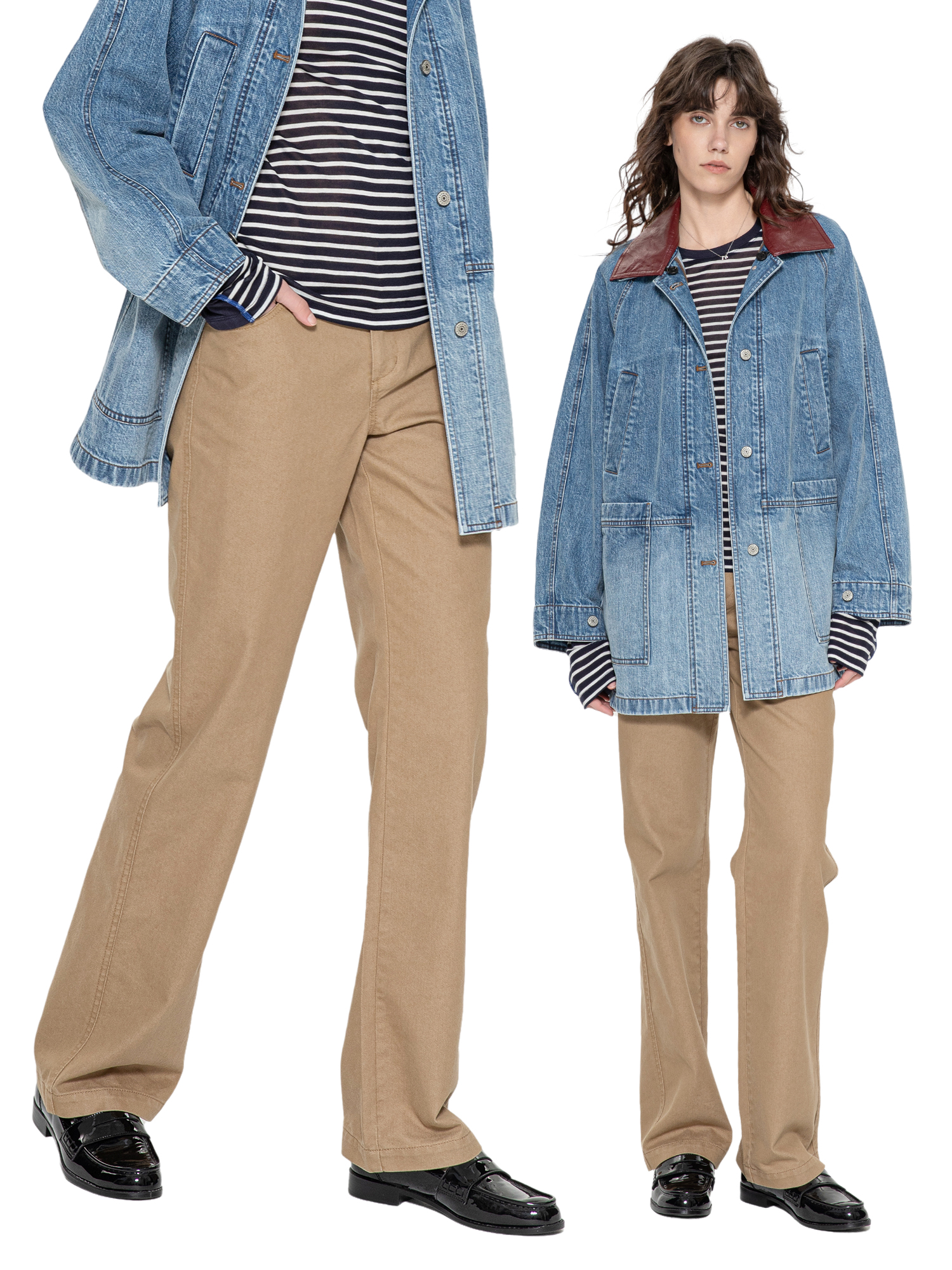 ベージュパンツ レギュラーストレートチノパン