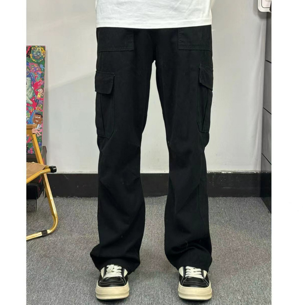 ベージュパンツ ベージュパンツ 実用的なポケット付きワイドパンツ