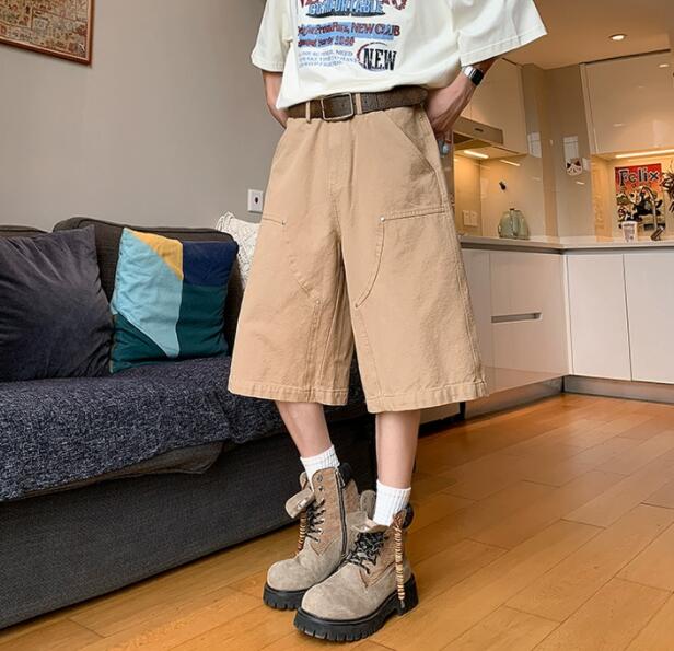 ベージュパンツ メンズ夏用ベージュカーゴハーフパンツ