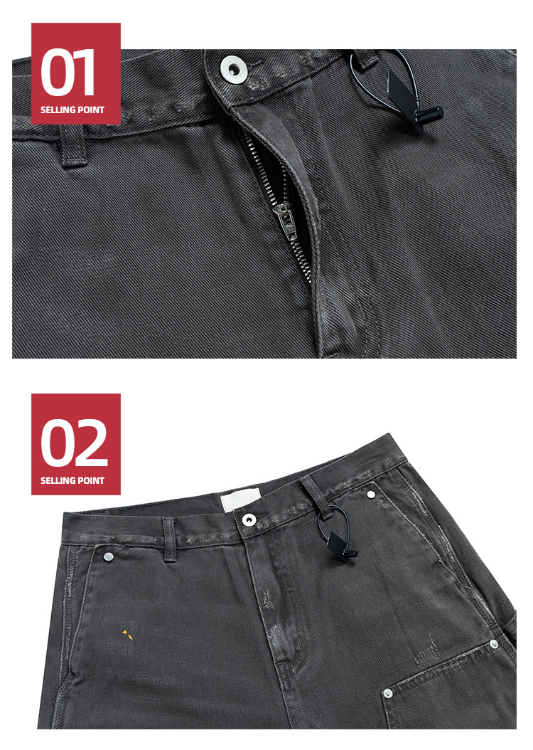 ベージュパンツ 男女兼用 ビンテージ風 ベージュカーゴパンツ ストリート系