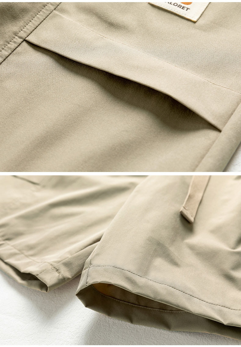 ベージュパンツ メンズ 夏新作 五分丈 作業風 短パン カーキ色 全2色