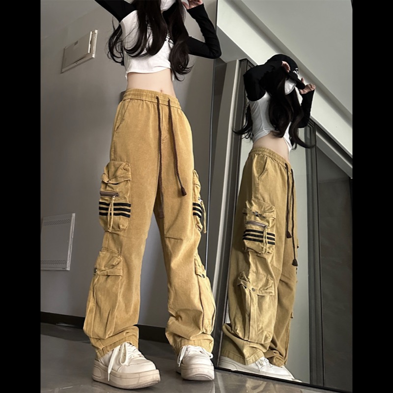 ベージュパンツ ベージュ カーゴパンツ ウエストゴム レディース ワークパンツ