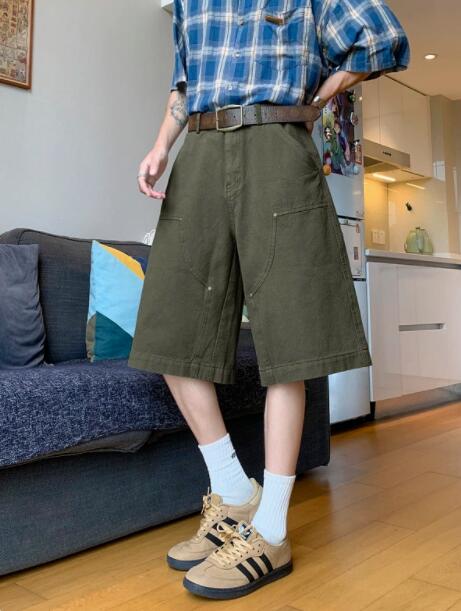 ベージュパンツ メンズ夏用ベージュカーゴハーフパンツ