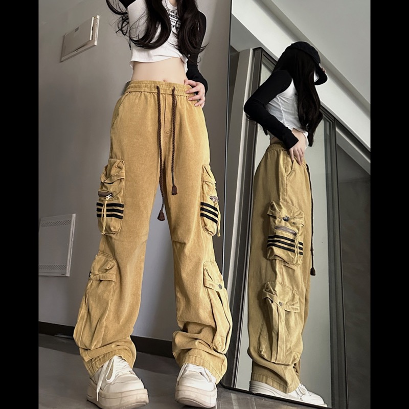 ベージュパンツ ベージュ カーゴパンツ ウエストゴム レディース ワークパンツ