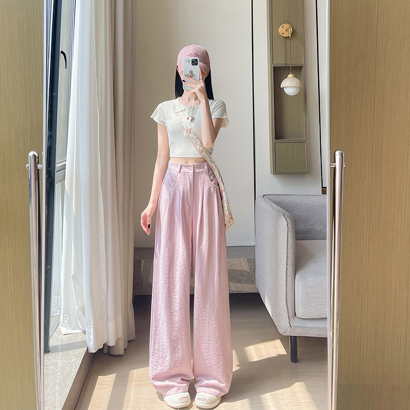 ベージュパンツ ベージュパンツ ひろがる優雅ワイドチノパン