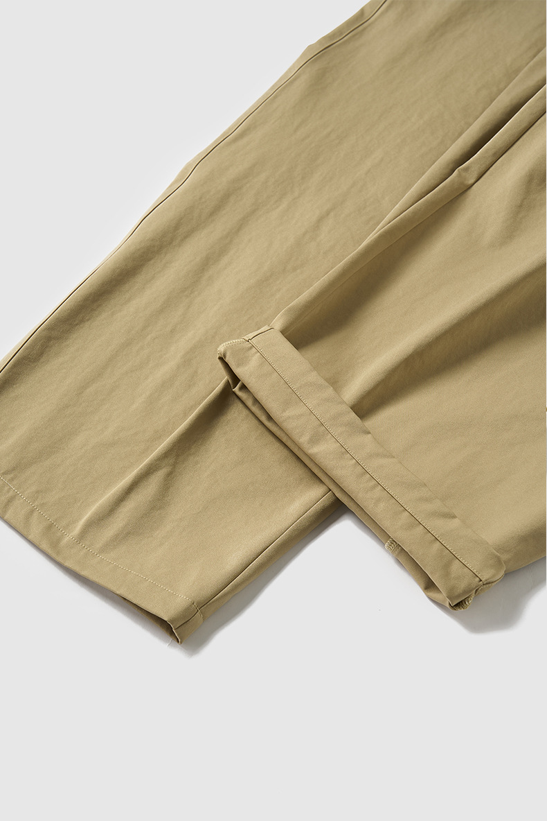 ベージュパンツ メンズ タック入り ワイドパンツ 春夏新作 ゆったり 五色展開