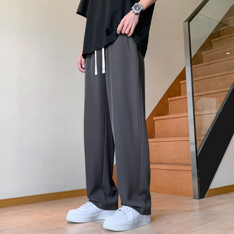 ベージュパンツ ベージュパンツ ゆったり楽ちん紐付きワイドパンツ