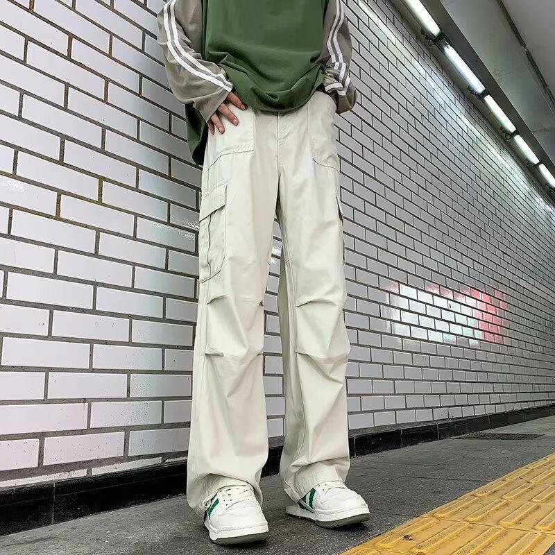 ベージュパンツ ベージュパンツ ゆったり実用的ポケットパンツ