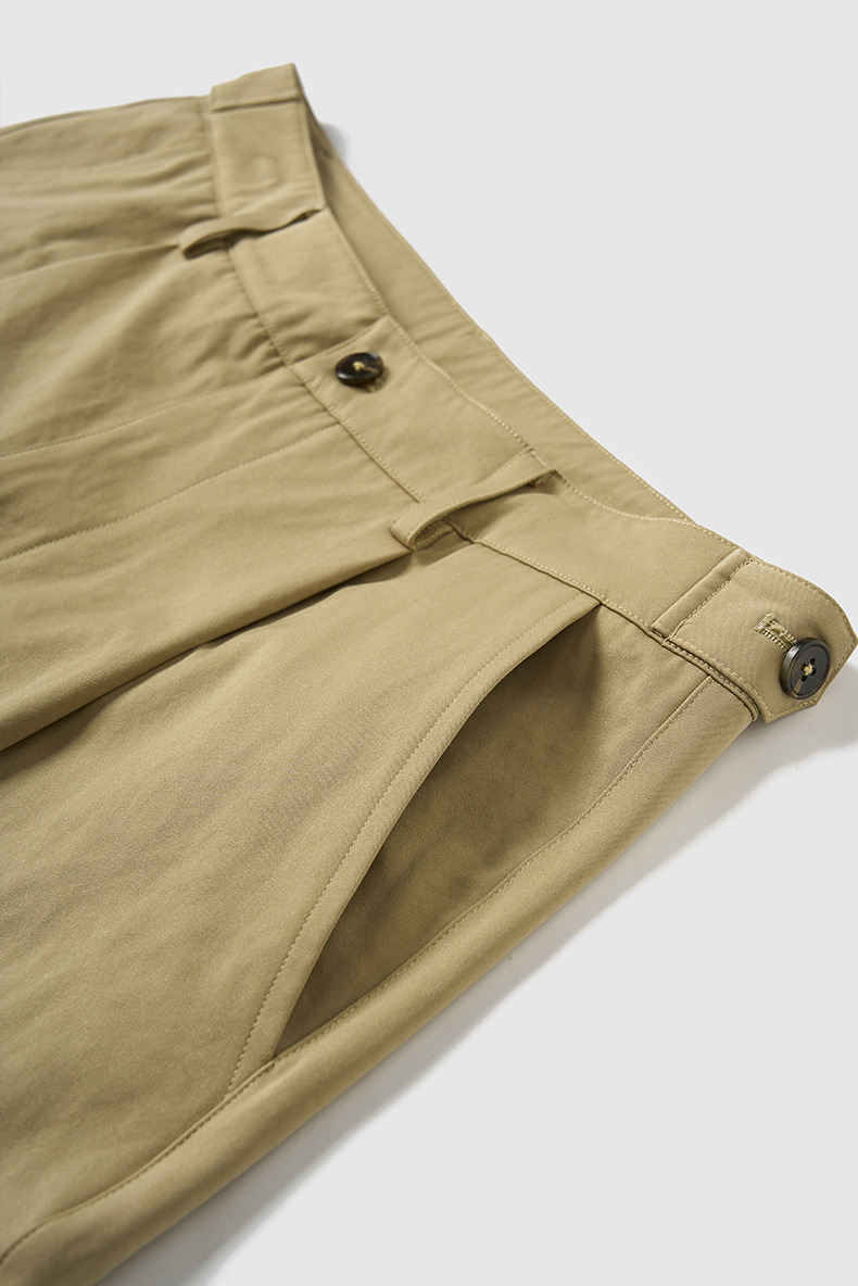 ベージュパンツ メンズ タック入り ワイドパンツ 春夏新作 ゆったり 五色展開