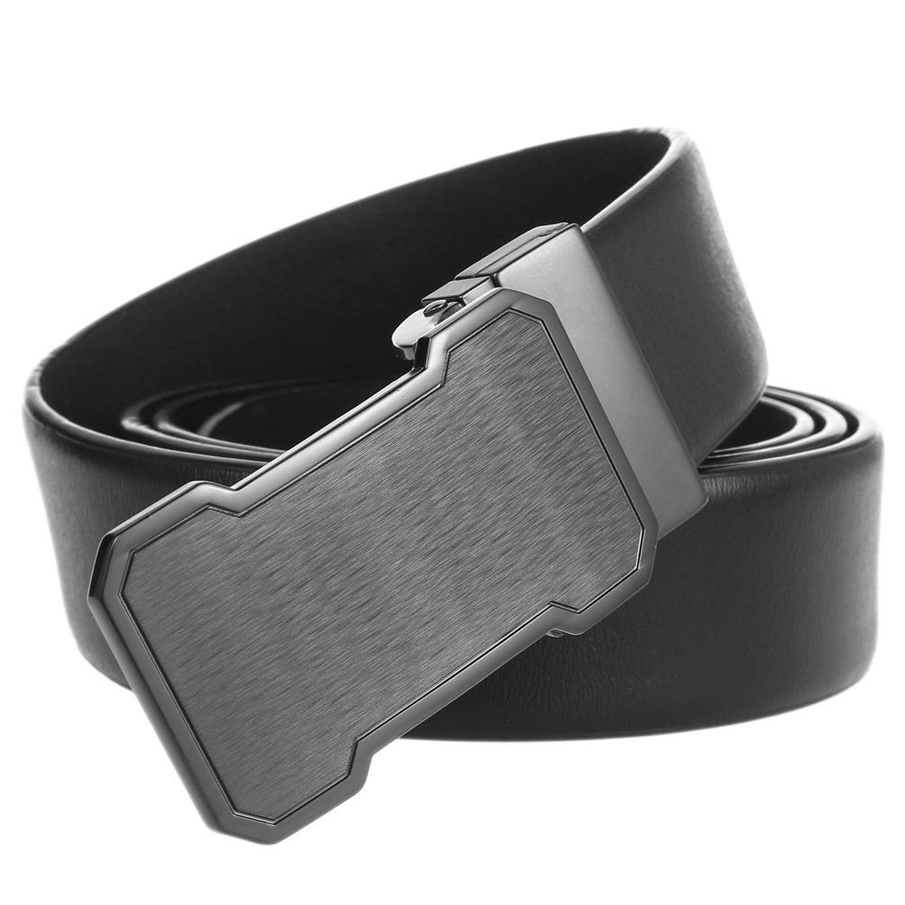 メンズベルト 八角形バックル本革紳士用ベルト