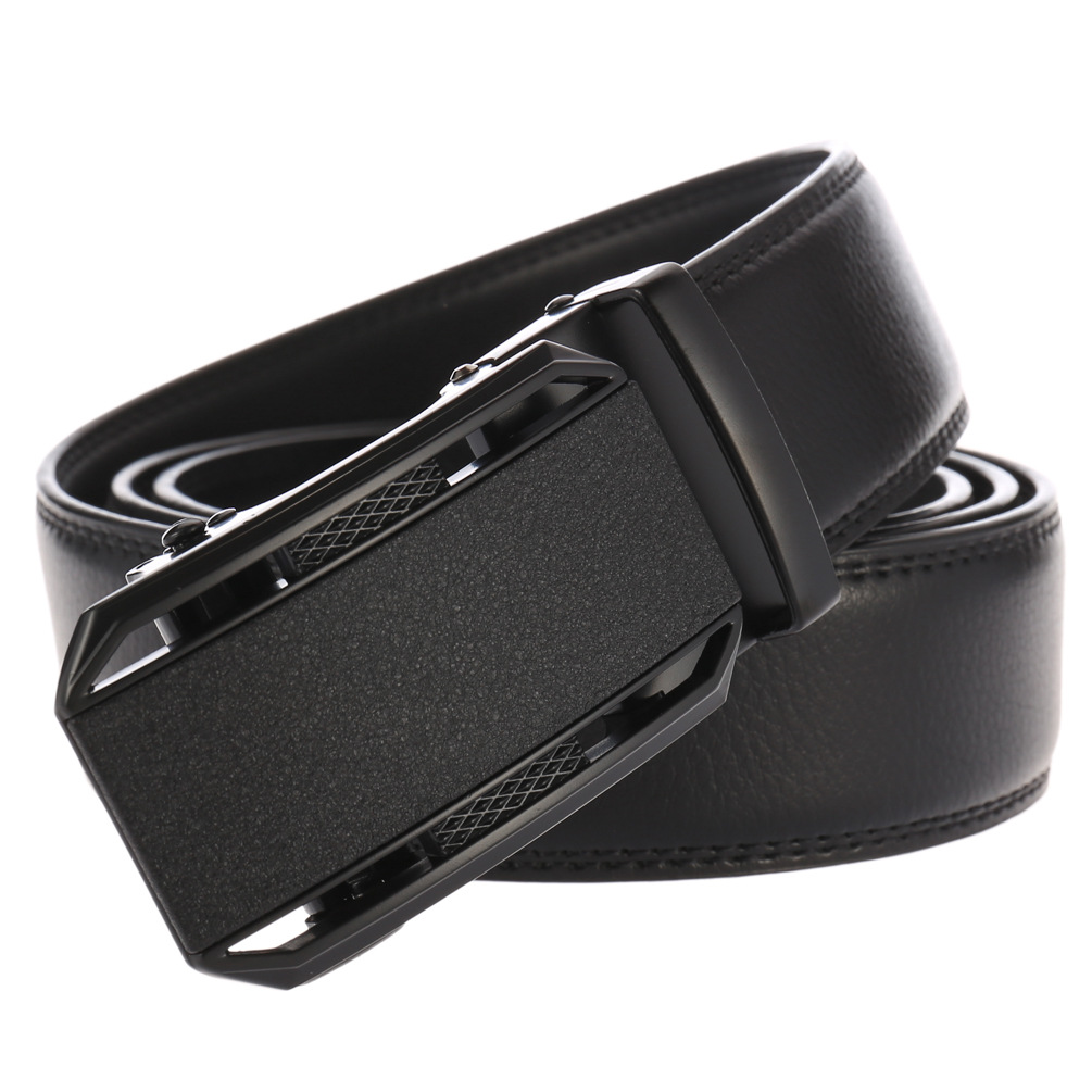 メンズベルト 本革自動式バックル紳士用ビジネスベルト