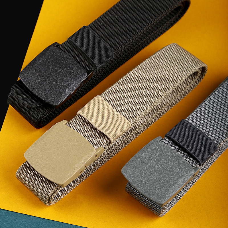 メンズベルト 自動調整式バックル付きナイロンメッシュベルト