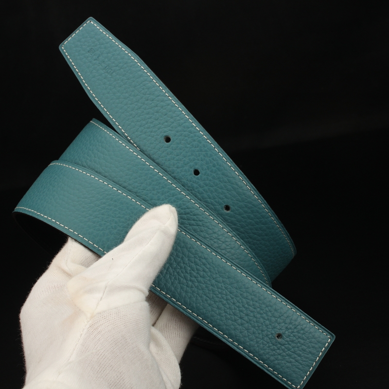 メンズベルト 本革型押しステッチデザインバックルレスベルト