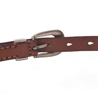 メンズベルト 本革使用丸型バックル細身カジュアルベルト