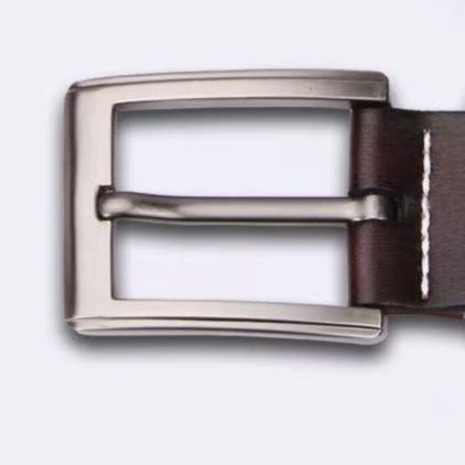 メンズベルト 本革コントラストステッチ仕様ピン式バックルベルト